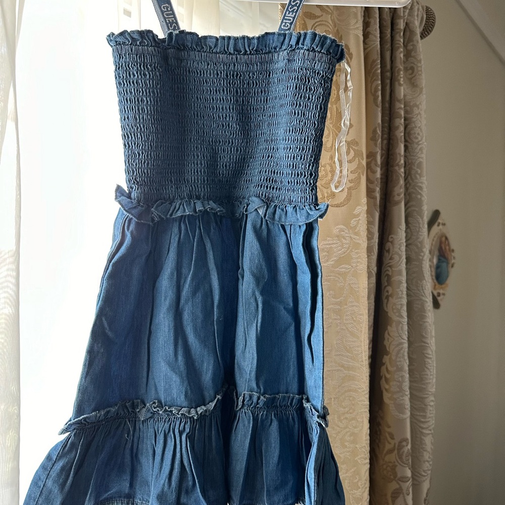 Girls guess denim dress size 7 NWT